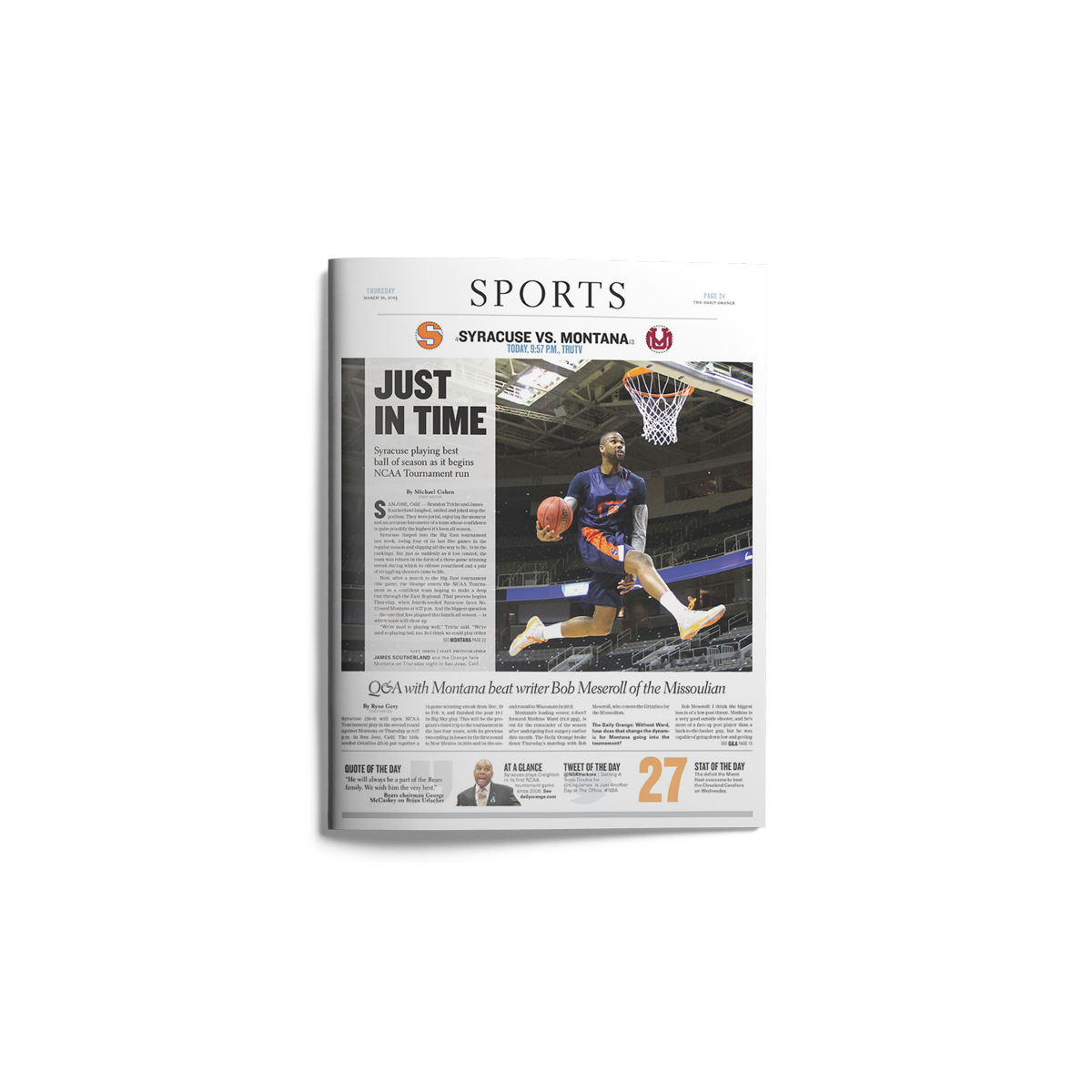 newspaper sports page